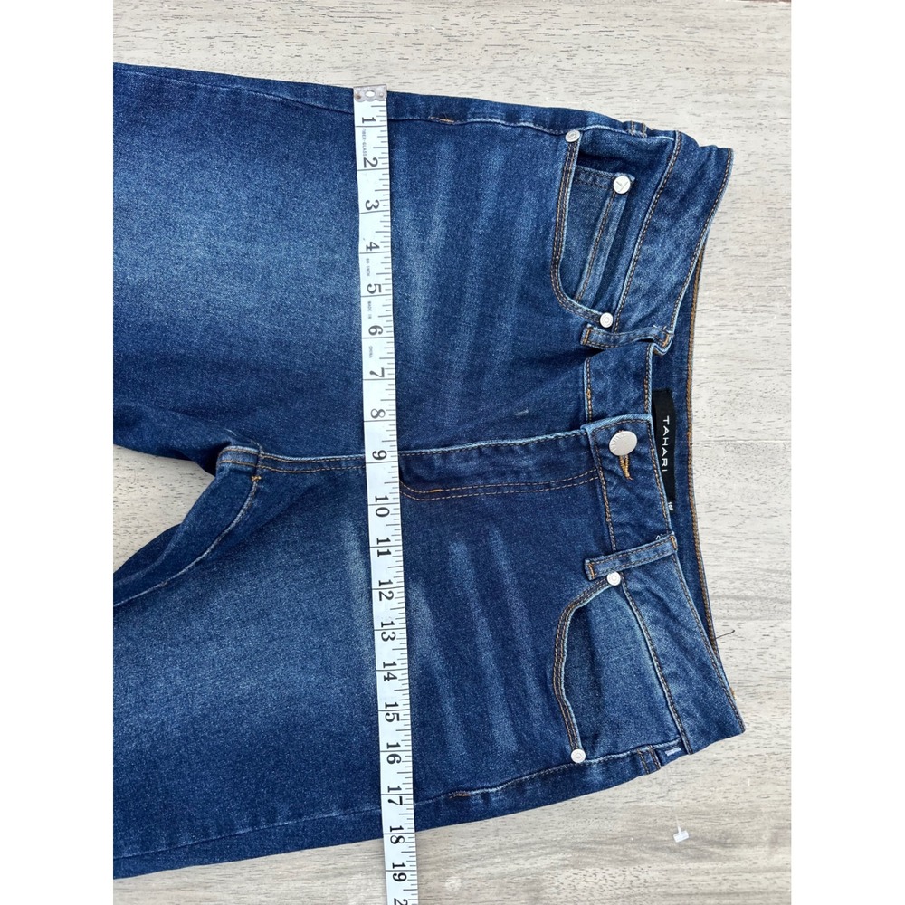 Tahari Kelly Mid-Rise Skinny Jeans Dark Wash Blue Denim Size 10P Petite - Picture 3 of 9